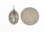 画像をギャラリービューアに読み込む, Sterling Silver Blessed Virgin Mary Miraculous Medal Oval Pendant Charm
