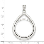 Carica l&#39;immagine nel visualizzatore di Gallery, 14K White Gold 1/2 oz Half Ounce American Eagle Teardrop Coin Holder Prong Bezel Pendant Charm Holds 27mm x 2.2mm Coins
