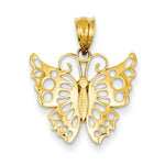 Cargar imagen en el visor de la galería, 14k Yellow Gold Butterfly Pendant Charm
