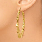 Ladda upp bild till gallerivisning, 14K Yellow Gold Bamboo Hoop Earrings Large
