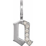 Afbeelding in Gallery-weergave laden, 14k Yellow Rose White Gold Diamond Gothic Letter A Initial Alphabet Pendant Charm
