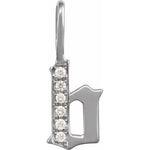 Load image into Gallery viewer, 14k Yellow Rose White Gold Diamond Gothic Letter B Initial Alphabet Pendant Charm
