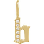 Lataa kuva Galleria-katseluun, 14k Yellow Rose White Gold Diamond Gothic Letter B Initial Alphabet Pendant Charm
