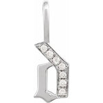 Load image into Gallery viewer, 14k Yellow Rose White Gold Diamond Gothic Letter D Initial Alphabet Pendant Charm
