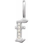Ladda upp bild till gallerivisning, 14k Yellow Rose White Gold Diamond Gothic Letter F Initial Alphabet Pendant Charm
