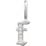 Load image into Gallery viewer, 14k Yellow Rose White Gold Diamond Gothic Letter F Initial Alphabet Pendant Charm
