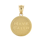 Load image into Gallery viewer, 14k Yellow Gold Have Faith Footprints Reversible Pendant Charm
