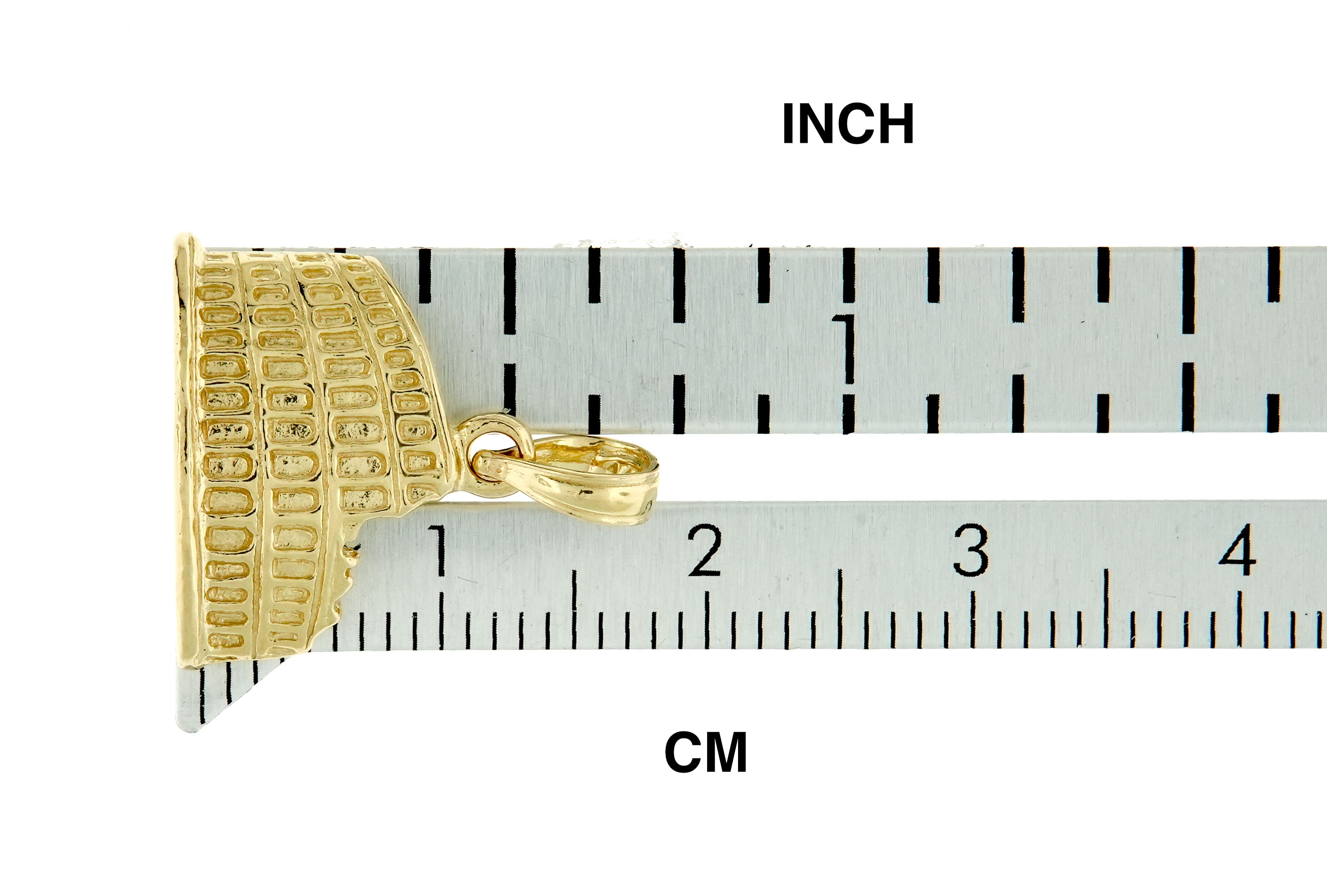14K Yellow Gold Colosseum Rome Italy Pendant Charm