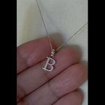 Load and play video in Gallery viewer, 14K White Gold Uppercase Initial Letter B Block Alphabet Pendant Charm
