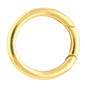 14K Yellow Gold 20mm Round Link Lock Hinged Push Clasp Bail Enhancer Connector Hanger for Pendants Charms Bracelets Anklets Necklaces