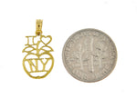 Afbeelding in Gallery-weergave laden, 14K Yellow Gold I Heart Love NY New York City Big Apple Pendant Charm

