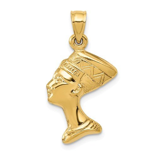 Kép betöltése a galériamegjelenítőbe: 14k yellow gold egyptian nefertiti 3d pendant charm