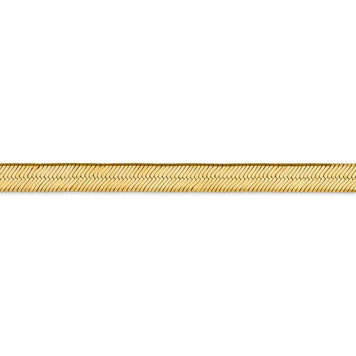 14k Yellow Gold 6.5mm Silky Herringbone Bracelet Anklet Choker Necklace Pendant Chain