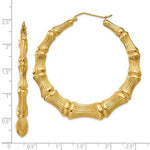 Ladda upp bild till gallerivisning, 14K Yellow Gold Bamboo Hoop Earrings Large
