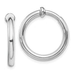 Lataa kuva Galleria-katseluun, Sterling Silver Classic Round Endless Hoop Non Pierced Clip On Earrings 18mm x 2.5mm
