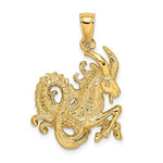 Afbeelding in Gallery-weergave laden, 14k Yellow Gold Capricorn Zodiac Horoscope Large Pendant Charm
