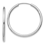 Load image into Gallery viewer, 14K White Gold 30mm x 2mm Round Endless Hoop Earrings
