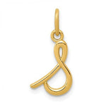 Load image into Gallery viewer, 14K Yellow Gold Lowercase Initial Letter S Script Cursive Alphabet Pendant Charm
