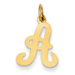 Load image into Gallery viewer, 14K Yellow Gold Initial Letter A Cursive Script Alphabet Pendant Charm
