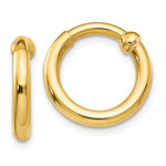 Lataa kuva Galleria-katseluun, 14K Yellow Gold 15mm x 2.5mm Non Pierced Round Hoop Earrings
