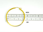 Φόρτωση εικόνας στο εργαλείο προβολής Συλλογής, 14K Yellow Gold 45mm Square Tube Round Hollow Hoop Earrings
