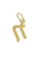 Load image into Gallery viewer, 14K Yellow Gold Lowercase Initial Letter N Script Cursive Alphabet Pendant Charm
