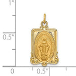 Carica l&#39;immagine nel visualizzatore di Gallery, 14k Yellow Gold Blessed Virgin Mary Miraculous Medal Rectangle Pendant Charm
