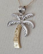 Load image into Gallery viewer, 14k Gold Two Tone Palm Tree Pendant Charm
