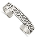 画像をギャラリービューアに読み込む, Sterling Silver 12.5mm Celtic Antique Style Cuff Bangle Bracelet
