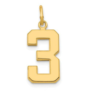 14k Yellow Gold Number 1 One Pendant Charm