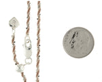 Indlæs billede til gallerivisning Sterling Silver Rose Gold Plated 2mm Cyclone Necklace Chain Adjustable
