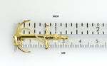 Cargar imagen en el visor de la galería, 14k Yellow Gold Anchor Rope Long T Bar Shackle 3D Pendant Charm
