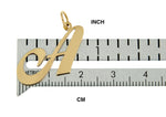 Charger l&#39;image dans la galerie, 14K Yellow Gold Initial Letter A Cursive Script Alphabet Pendant Charm
