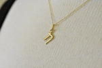Load image into Gallery viewer, 14K Yellow Gold Lowercase Initial Letter N Script Cursive Alphabet Pendant Charm
