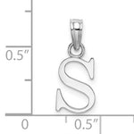 Load image into Gallery viewer, 14K White Gold Uppercase Initial Letter S Block Alphabet Pendant Charm
