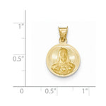 Загрузить изображение в средство просмотра галереи, 14k Yellow Gold Sacred Heart of Jesus Round Pendant Charm
