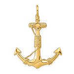 Lade das Bild in den Galerie-Viewer, 14k Yellow Gold Anchor Rope 3D Large Pendant Charm
