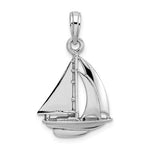 Φόρτωση εικόνας στο εργαλείο προβολής Συλλογής, 14k White Gold Sailboat Sailing 3D Pendant Charm
