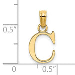 Afbeelding in Gallery-weergave laden, 14K Yellow Gold Uppercase Initial Letter C Block Alphabet Pendant Charm
