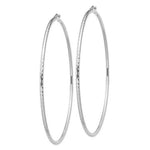 Lade das Bild in den Galerie-Viewer, Sterling Silver Diamond Cut Classic Round Hoop Earrings 75mm x 2mm
