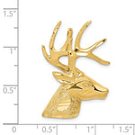 Afbeelding in Gallery-weergave laden, 14k Yellow Gold Deer Head Chain Slide Open Back Pendant Charm
