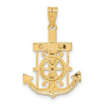 將圖片載入圖庫檢視器 14k Gold Two Tone Mariners Cross Crucifix Pendant Charm
