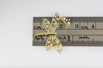 Kép betöltése a galériamegjelenítőbe: 14k Yellow Gold and Rhodium Dragonfly Pendant Charm
