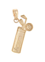 Load image into Gallery viewer, 14k Yellow Gold Golf Clubs Bag Golfing Pendant Charm
