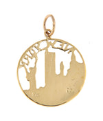 Load image into Gallery viewer, 14k Yellow Gold New York City Skyline Statue Liberty Pendant Charm
