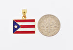 Cargar imagen en el visor de la galería, 14K Yellow Gold Enamel Puerto Rico Flag Pendant Charm
