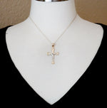 Afbeelding in Gallery-weergave laden, 14k Gold Two Tone Large Cross Crucifix Pendant Charm
