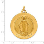 Indlæs billede til gallerivisning 14k Yellow Gold Blessed Virgin Mary Miraculous Milagrosa Round Pendant Charm

