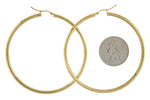 Afbeelding in Gallery-weergave laden, 14K Yellow Gold 65mm x 3mm Lightweight Round Hoop Earrings
