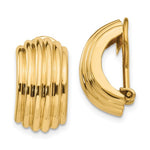 Cargar imagen en el visor de la galería, 14K Yellow Gold Non Pierced Fancy Omega Back Clip On J Hoop Earrings
